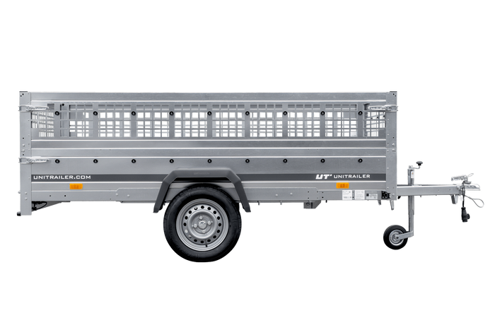 Przyczepka jednoosiowa 264x125 UNITRAILER GARDEN 264 KIPP z burtami siatkowymi