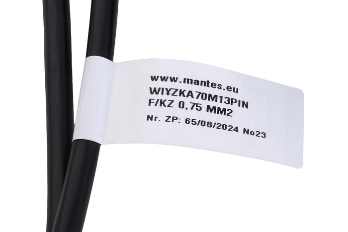 Instalacja elektryczna MANTES wiązka przyczepy lawety 7 m wtyczka 13 PIN konektory 6.3