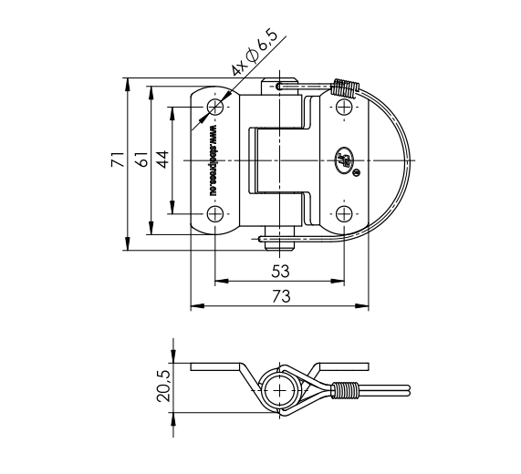 Zawias burtowy odpinany STEELPRESS ZW-03.40 mocowanie burty przyczepy