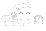 Zaczep kulowy WINTERHOFF WW 350-RC-H1414 do przyczepy 3500kg z dyszlem rurowym 60mm żeliwny