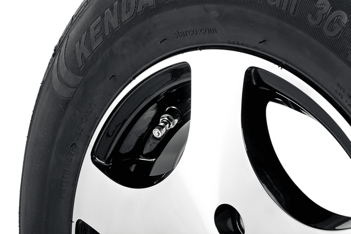 Koło wzmacniane do przyczepy OPONA KENDA 165/80 R13C 96/94N FELGA ALU STARCO poler 5Jx13"H2 4X100 ET:30