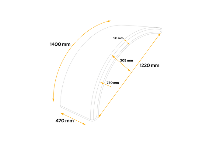 Błotnik do maszyn rolniczych 20-28" DOMAR T10135 nadkole 1220/470mm
