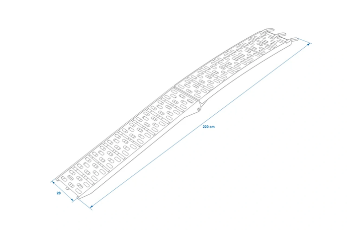 Najazdy składane ProPlus 390096 rampy najazdowe aluminiowe do przyczepy lawety 220cm 680kg komplet 2szt