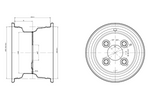 Felga stalowa UNITRAILER 5.5Ix8"H2 4x100 ET:-2