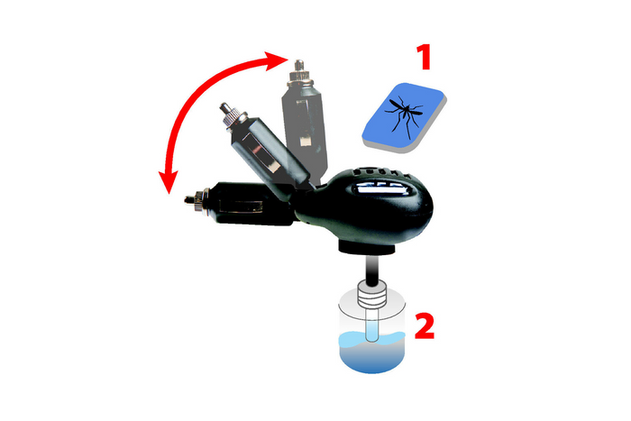 Elektryczne urządzenie przeciw komarom LAMPA wtyczka do zapalniczki 12/24V