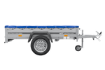 Przyczepka samochodowa 200x125 UNITRAILER GARDEN 201 KIPP ze stelażem H-0 i pokrowcem niebieskim