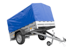 Przyczepka lekka 200x125 UNITRAILER GARDEN 201 KIPP ze stelażem H-800 i plandeką niebieską