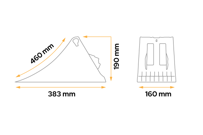 Klin pod koła LOKHEN h: 193 mm G46 / komplet z uchwytem