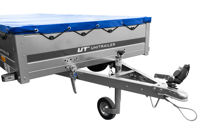 Przyczepka lekka 264x125 UNITRAILER GARDEN 264 KIPP ze stelażem H-0 i pokrowcem niebieskim